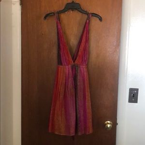 Alice + Olivia pink watercolour glitter dress